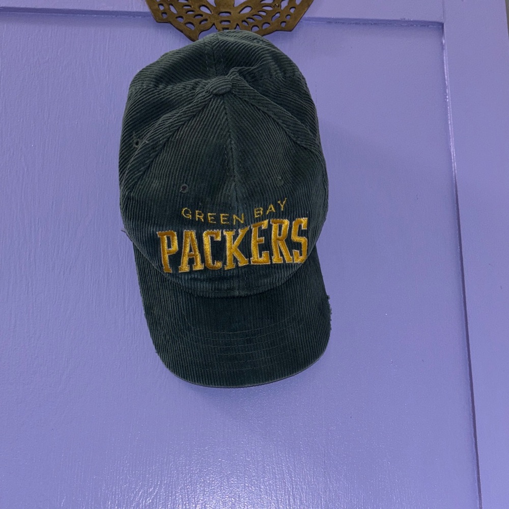 Green Bay Packers Corduroy Cap vintage football Hat yellow embroidery